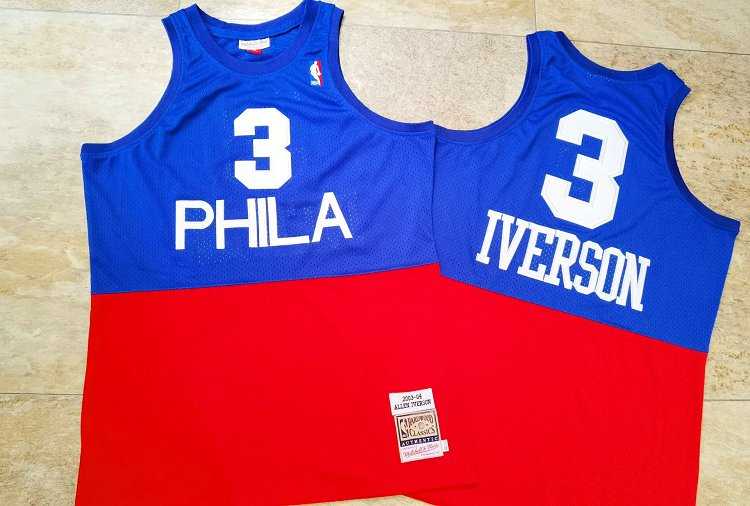 76ers 3 Allen Iverson Blue Red 2003-04 Hardwood Classics Swingman Jersey Mixiu,We sell and wholesale 76ers 3 Allen Iverson Blue Red 2003-04 Hardwood Classics Swingman Jersey Mixiu on line form chian!